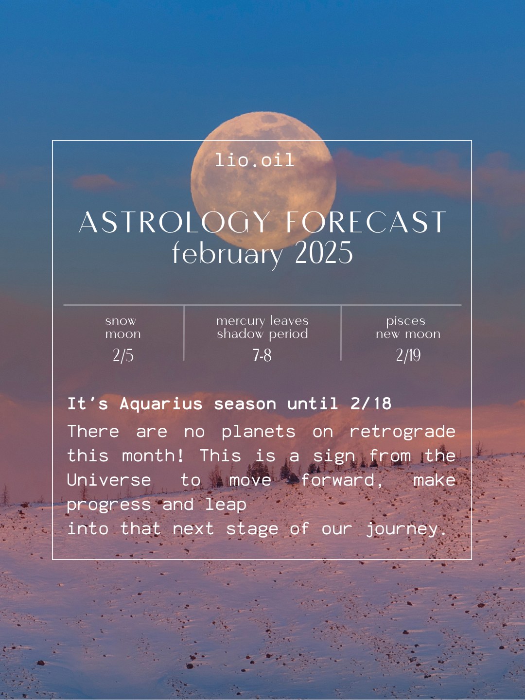 lio.oil astrology forecast graphic for February 2025